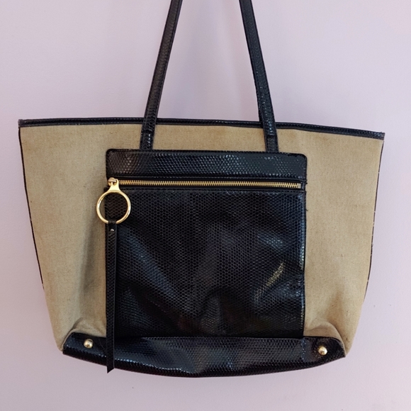 (2 for $20) Nine West cotton/linen large tote bag - Picture 2 of 8